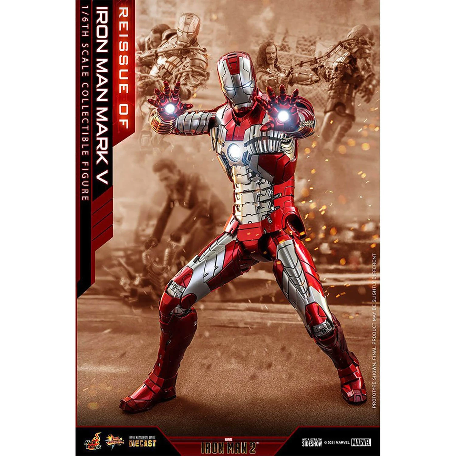 Hot Toys Iron Man 2 Movie Masterpiece Series Diecast Action Figure 1/6 Iron Man Mark V 32 Cm 5 Hot Toys Iron Man 2 Movie Masterpiece Series Diecast Action Figure 1/6 Iron Man Mark V 32 Cm - Image 3