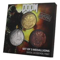 DUST! Doom 5th Anniversary Limited Edition Set Of 3 Medallion Collection - Zavvi Exclusive