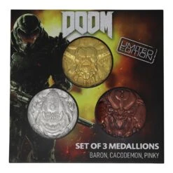 DUST! Doom 5th Anniversary Limited Edition Set Of 3 Medallion Collection - Zavvi Exclusive -Action Figures Shop 12827208 1354875720722634