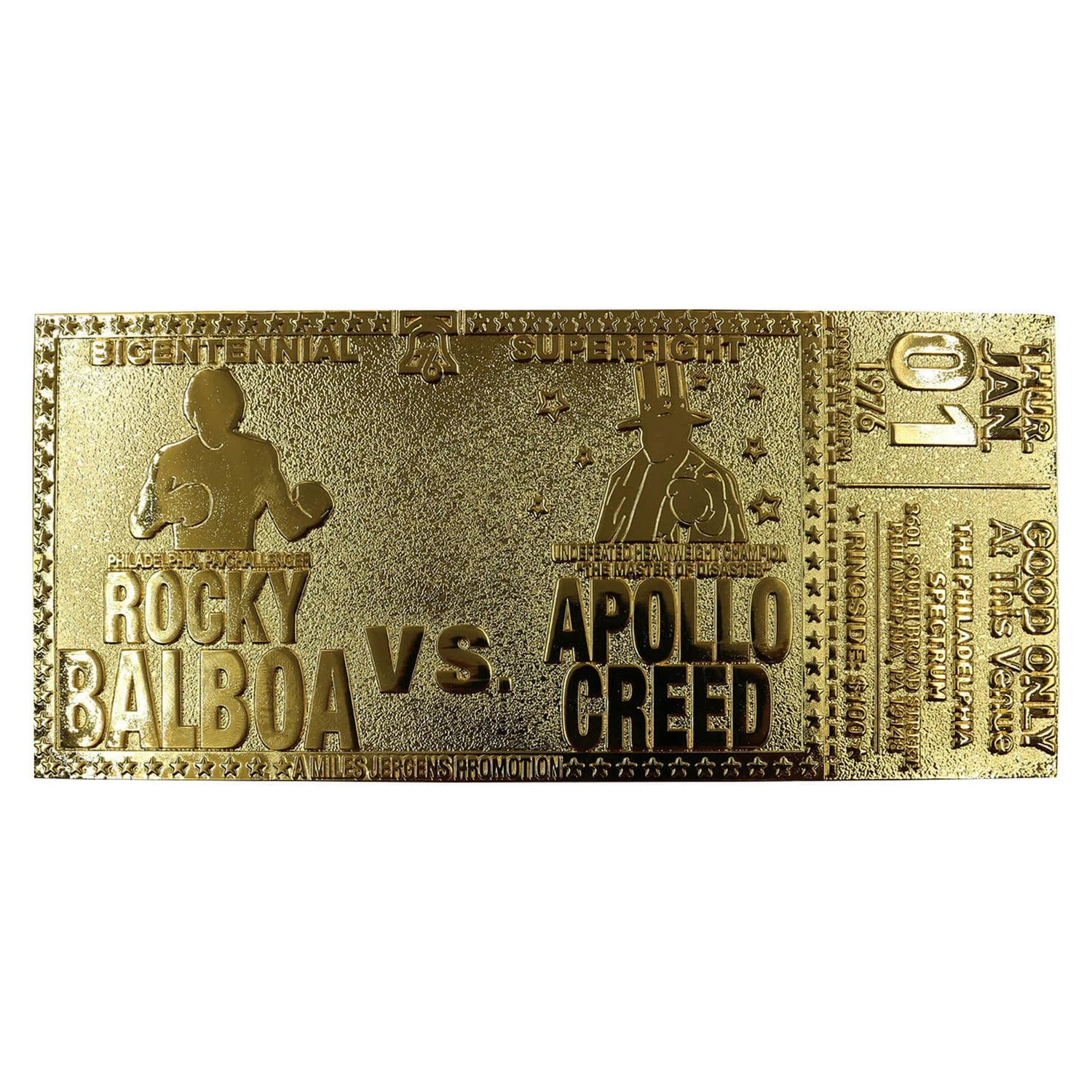 Rocky - 24K Gold Plated Fight Ticket Rocky V Apollo Creed 6 Rocky - 24K Gold Plated Fight Ticket Rocky V Apollo Creed - Image 4