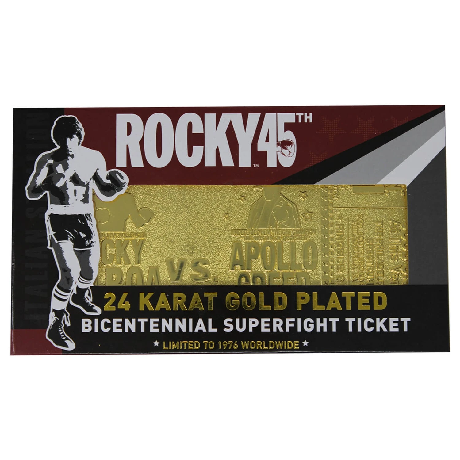 Rocky - 24K Gold Plated Fight Ticket Rocky V Apollo Creed 5 Rocky - 24K Gold Plated Fight Ticket Rocky V Apollo Creed - Image 3
