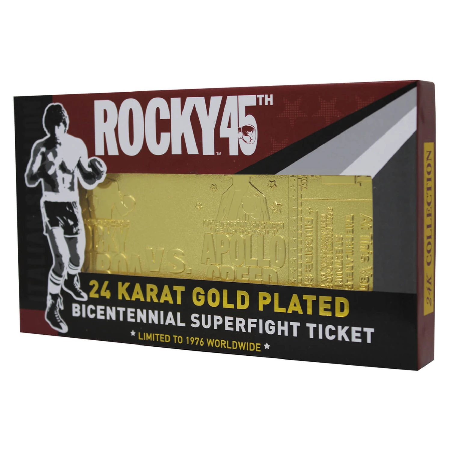 Rocky - 24K Gold Plated Fight Ticket Rocky V Apollo Creed 3 Rocky - 24K Gold Plated Fight Ticket Rocky V Apollo Creed