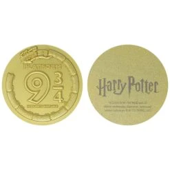 FANATTIK Harry Potter 24k Gold Plated Platfrom 3/4 Medallion