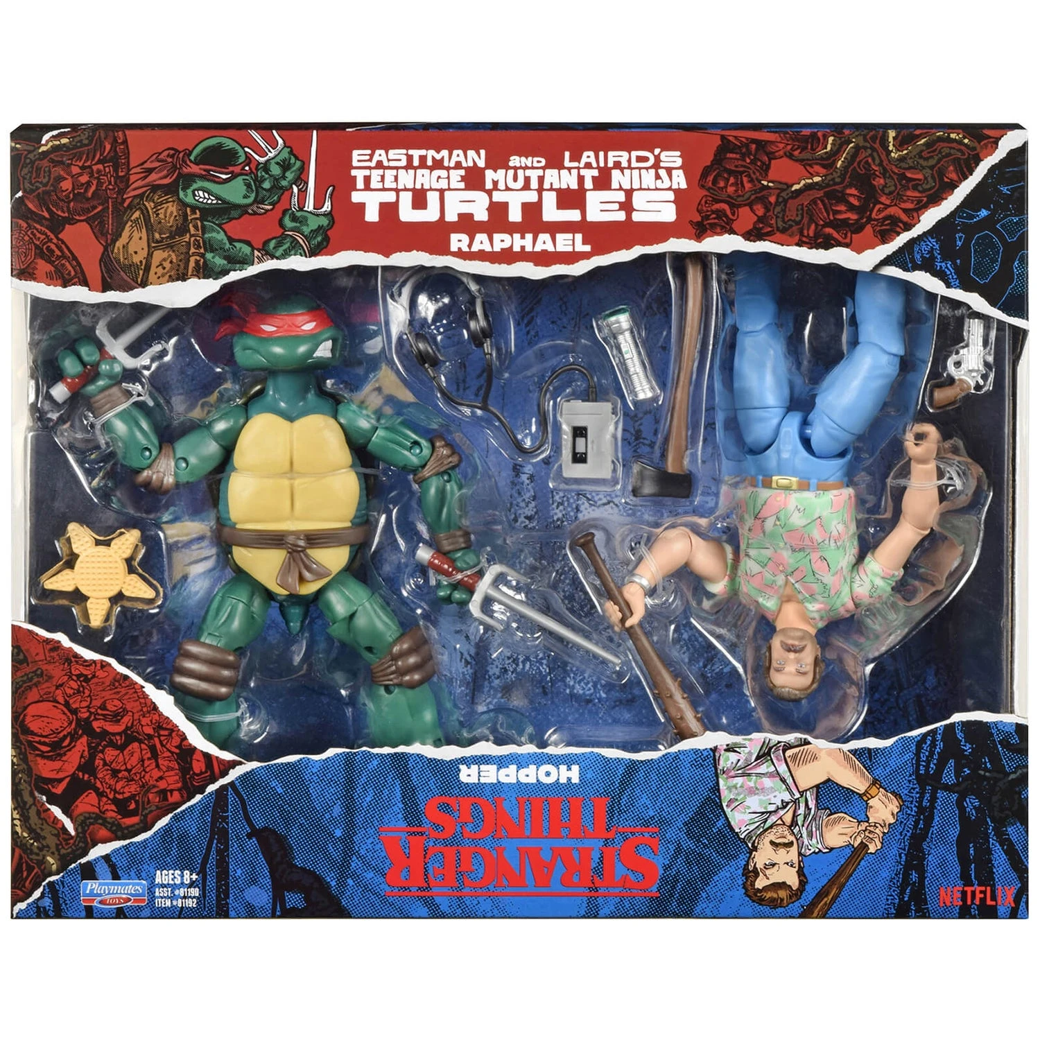 Playmates Teenage Mutant Ninja Turtles X Stranger Things Raphael V Hopper Action Figure 2 Pack 12 Playmates Teenage Mutant Ninja Turtles X Stranger Things Raphael V Hopper Action Figure 2 Pack - Image 10